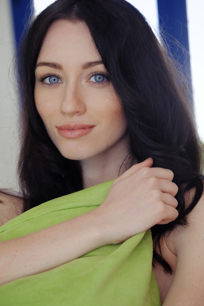 Zsanett Tormay with black hair and blue eyes