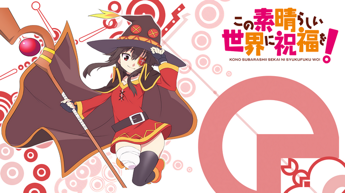 Megumin from Kono Subarashii Sekai ni Shukufuku wo! with staff