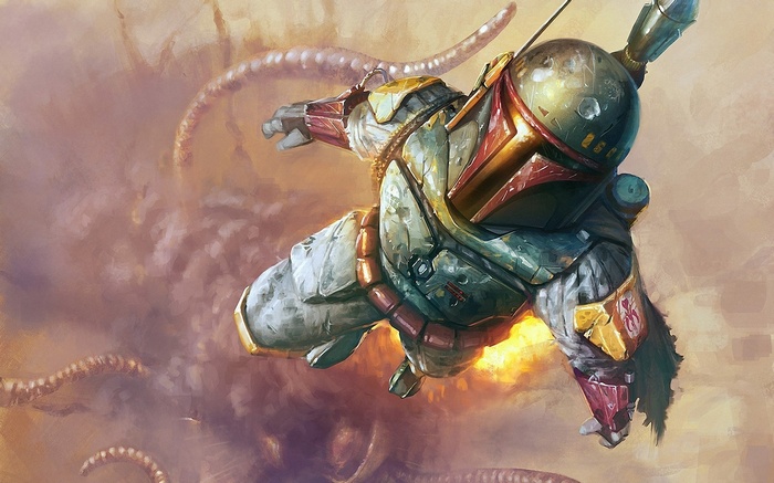 Boba Fett from Star Wars in action