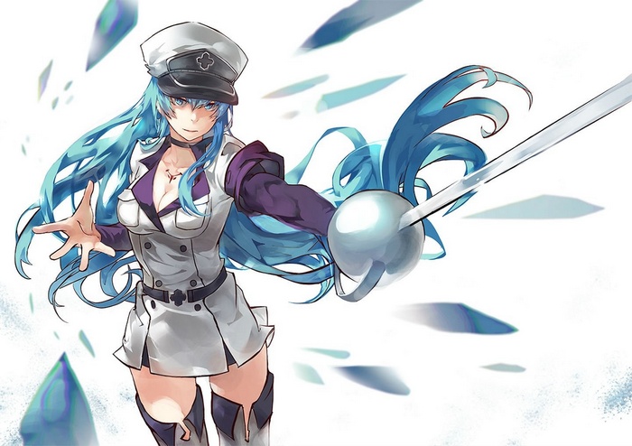 Esdeath from Akame ga Kill! with a sword
