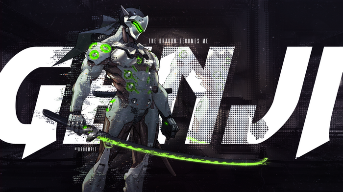 Genji from Overwatch with glowing sword