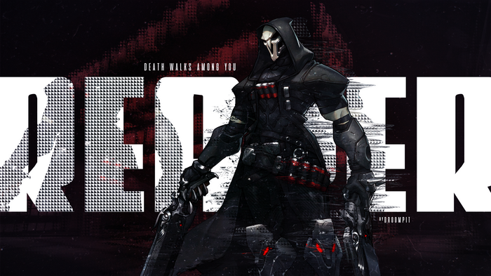 Reaper from Overwatch with text