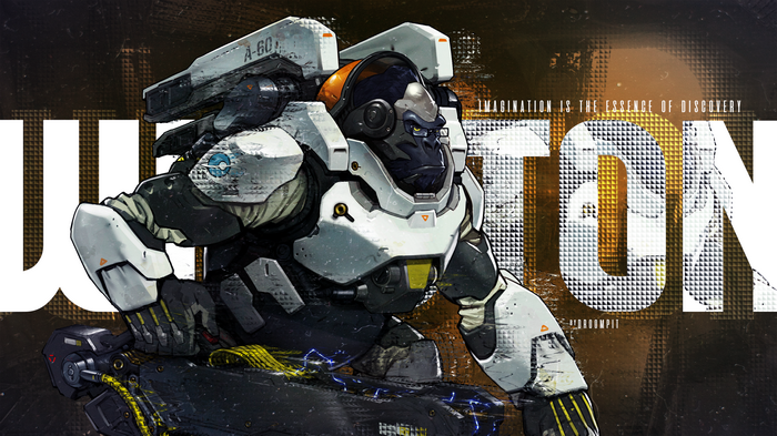 Winston from Overwatch in mech suit