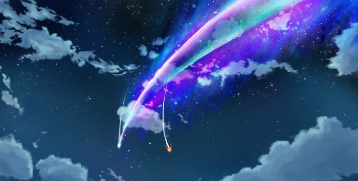 Kimi no Na Wa night comet and clouds
