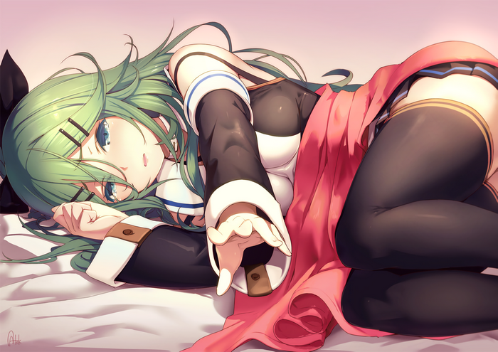 Yamakaze from Kantai Collection lying down