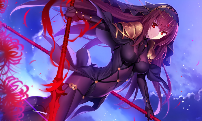 Scathach from Fate/Grand Order holding a spear