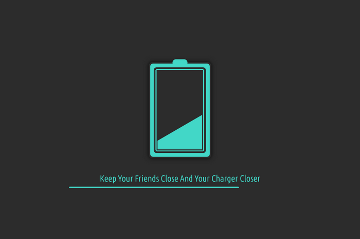 Battery icon with text Keep Your Friends Close And Your Charger Closer
