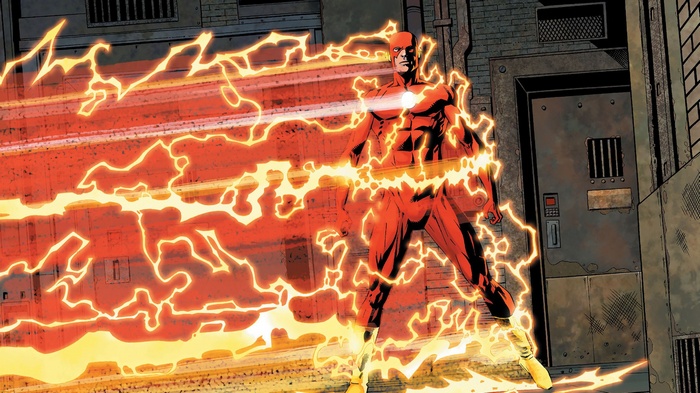 The Flash from DC Comics running
