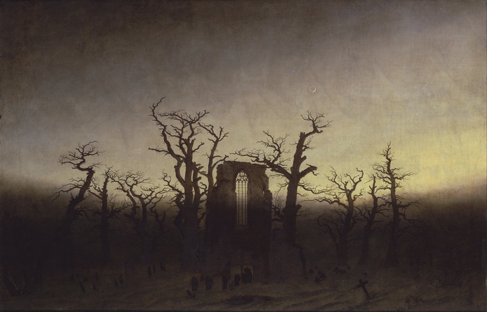 Abbey in the Oak Forest by Caspar David Friedrich