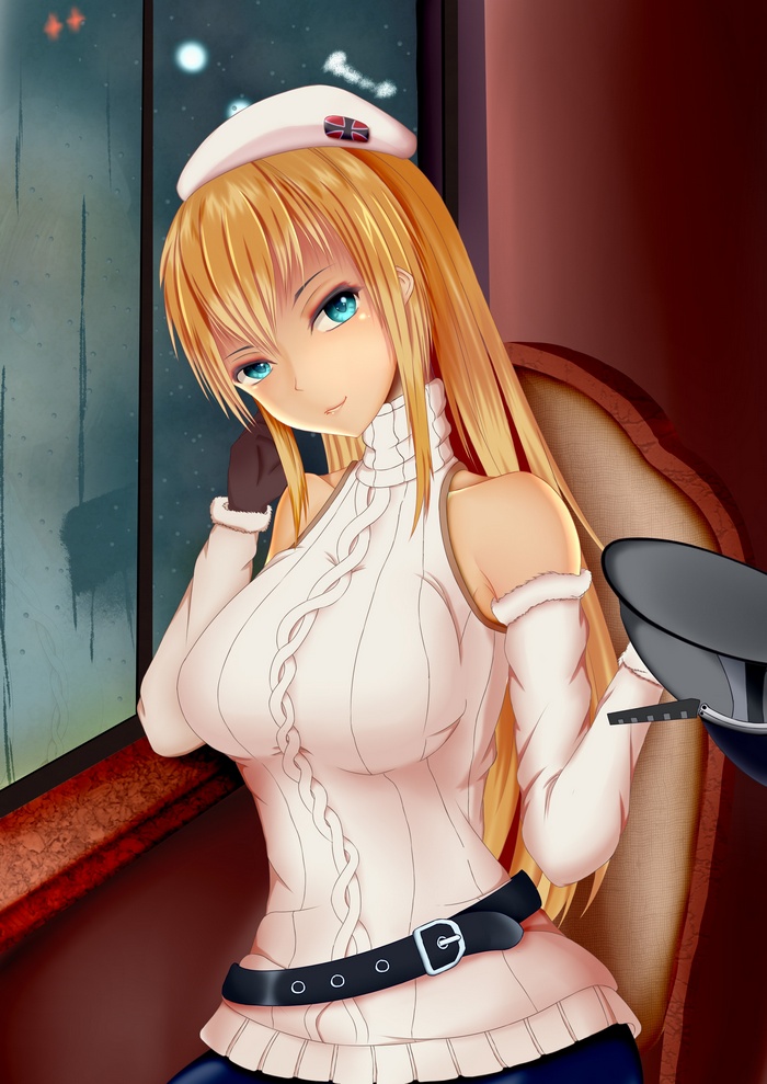 Bismarck from Kantai Collection wearing a sweater