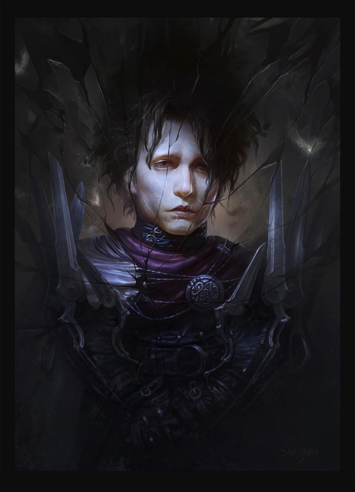 Edward Scissorhands with scissorhands