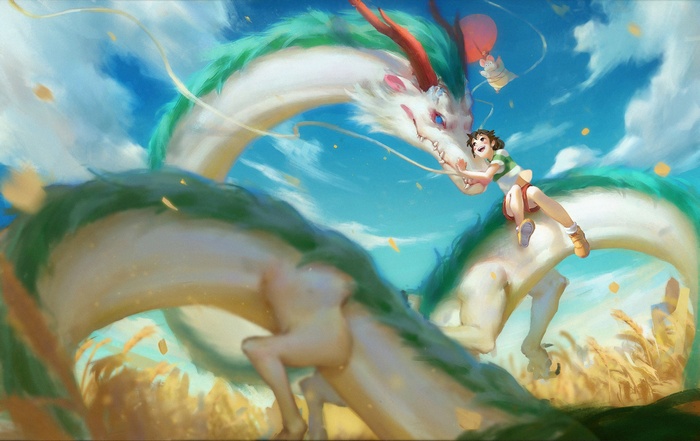 Chihiro and Haku from Spirited Away