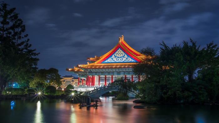 National Theater and Concert Hall, Taipei at night