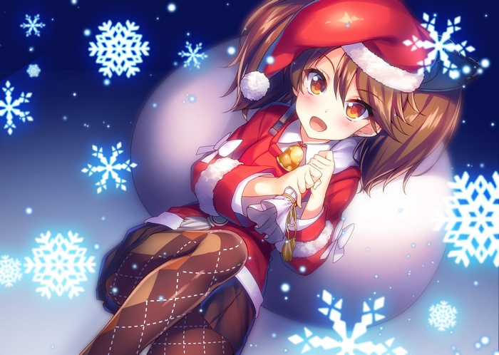 Ryuujou from Kantai Collection in a Santa costume