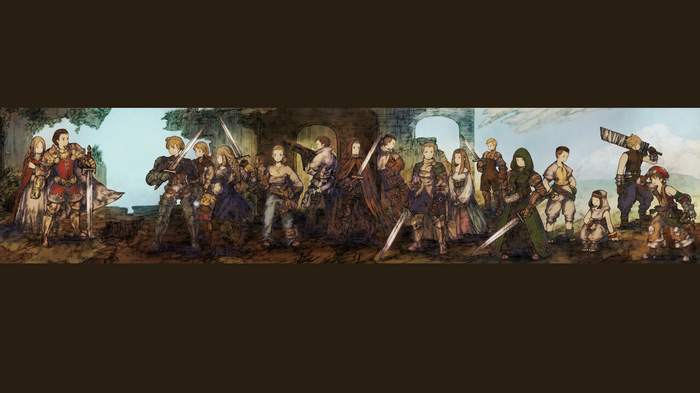 Final Fantasy Tactics characters in a line