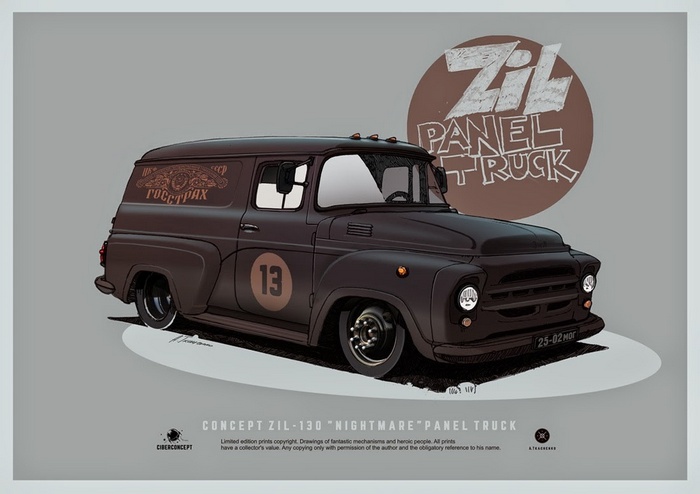 Concept ZIL-130 "Nightmare" Panel Truck by A. Tkachenko