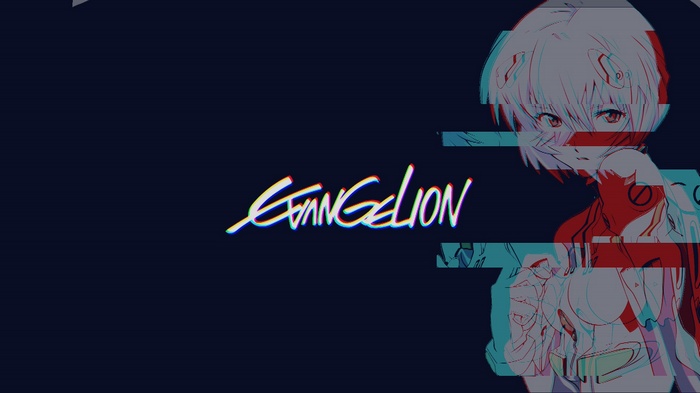 vaporwave, Ayanami Rei, vintage, Neon Genesis Evangelion, anime girls, chromatic aberration