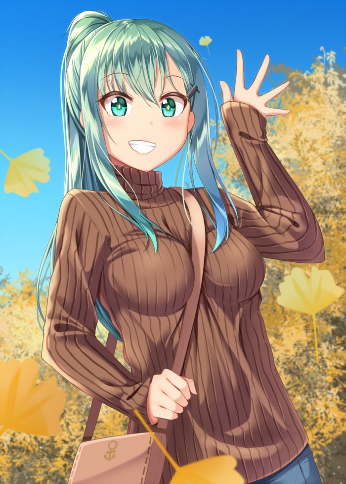 Suzuya from Kantai Collection wearing a sweater