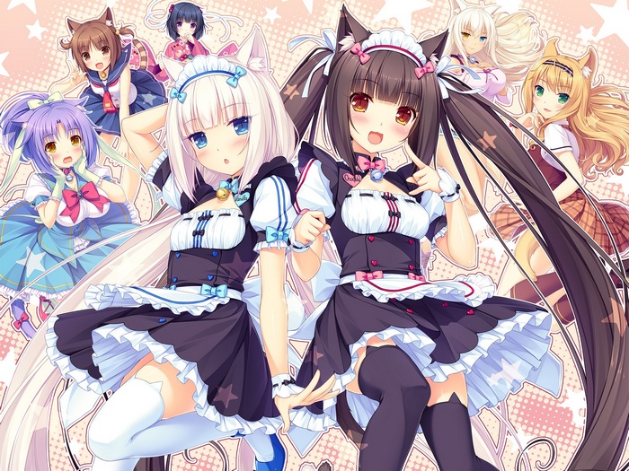 Neko Para: Chocolat and Vanilla with other catgirls