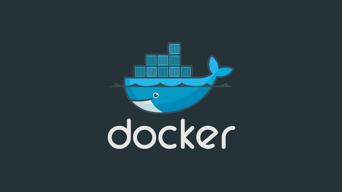 Docker logo with whale and containers