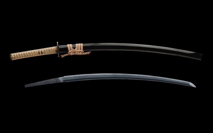 Katana sword with scabbard and blade