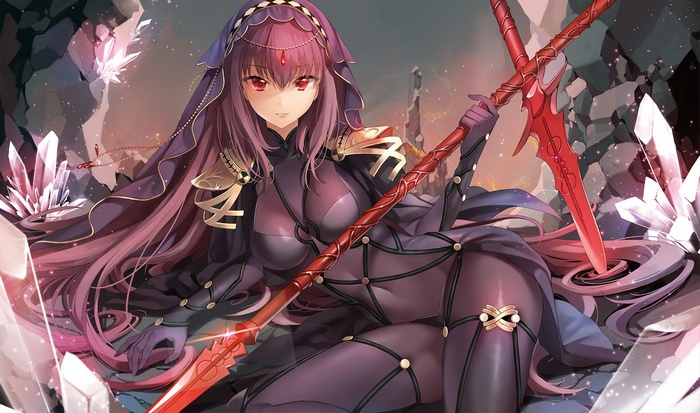 Scathach from Fate/Grand Order with a spear