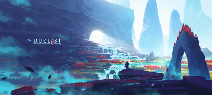 Duelyst concept art of a fantasy landscape