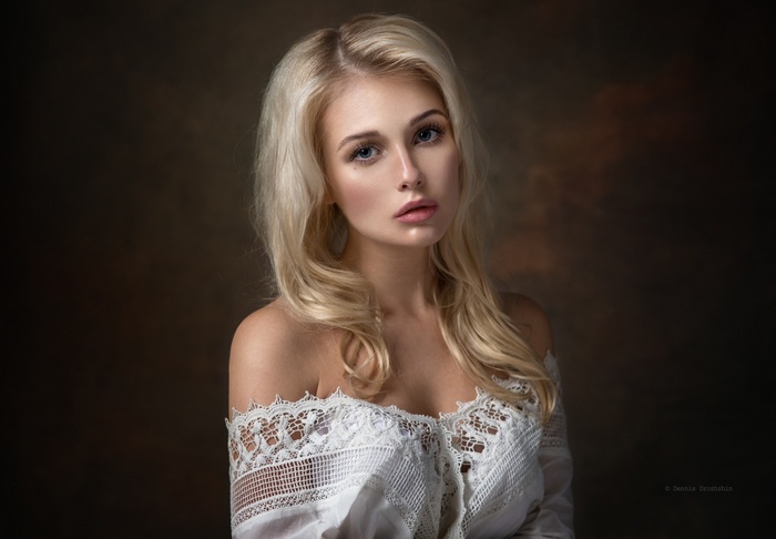 Portrait of a blonde woman by Dennis Drozhzhin