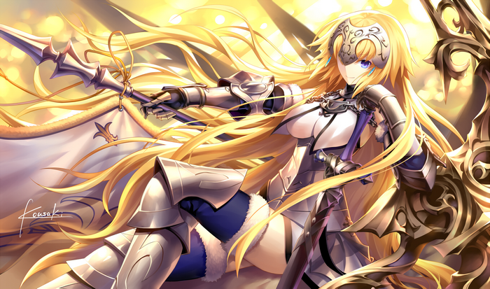 Joan of Arc from Fate Series with blonde hair and armor