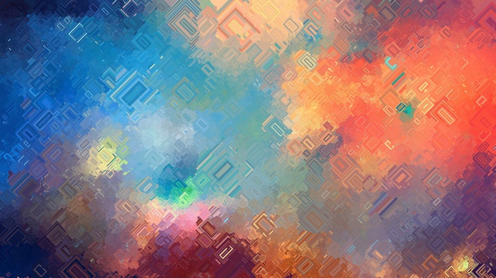 Colorful abstract digital art with geometric patterns