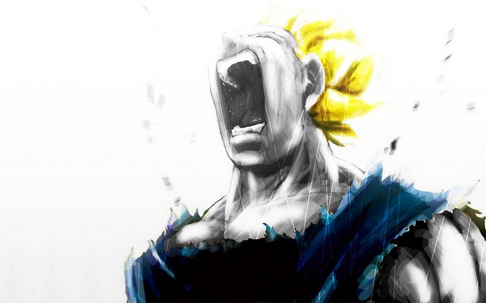 Vegeta from Dragon Ball Z Kai screaming