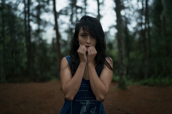 Woman in a forest