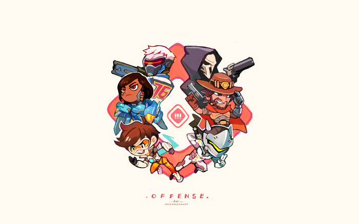 Overwatch Offense characters by onemegawatt