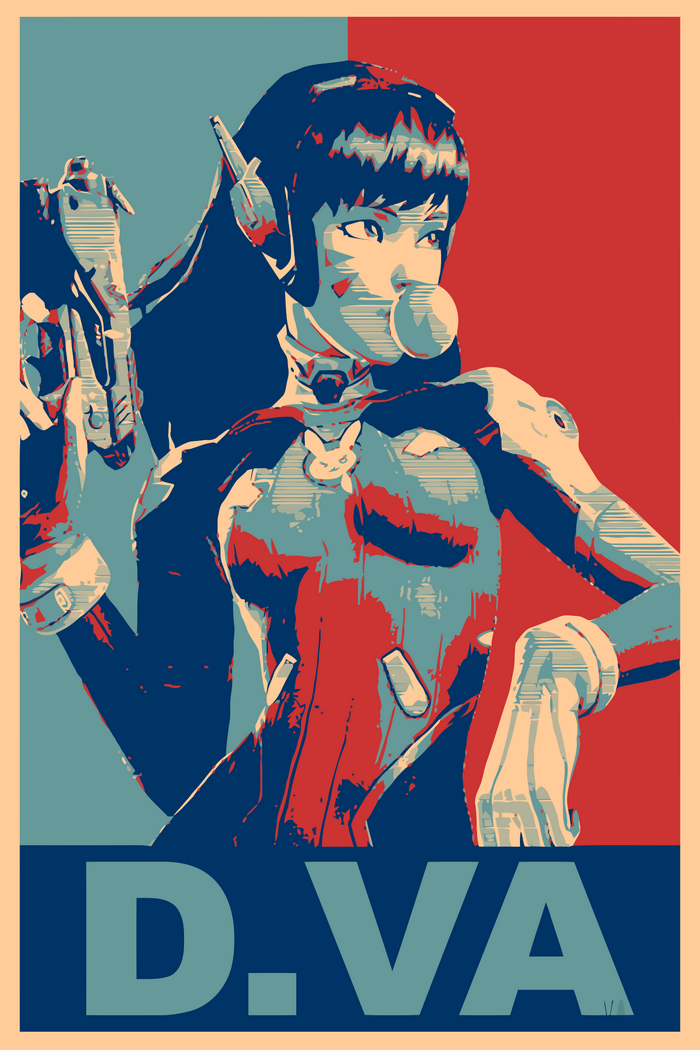 D.Va from Overwatch Propaganda Poster