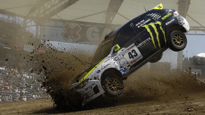 Ken Block's Subaru Rally Car Jumps and Crashes