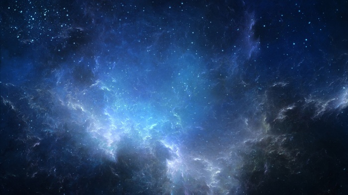 Blue and purple nebula with stars