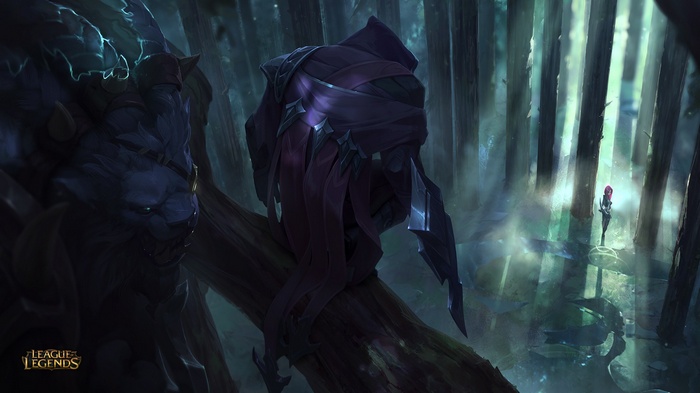 Katarina and Talon from League of Legends in a forest