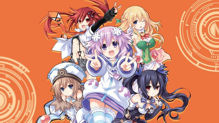 Hyperdimension Neptunia characters Neptune, Noire, Vert, and Blanc