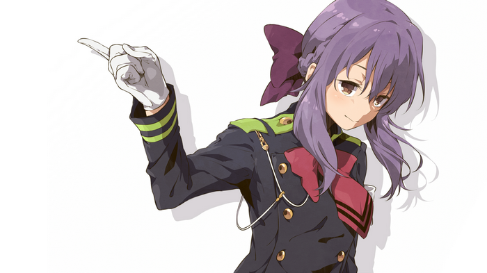 Hiiragi Shinoa from Owari No Seraph pointing