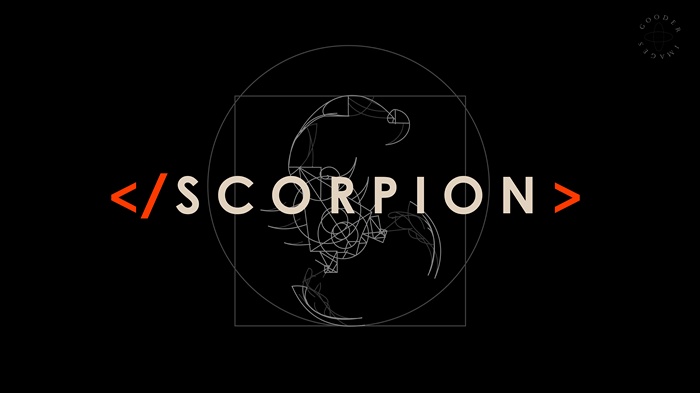 Scorpion TV Show Logo with Abstract Scorpion