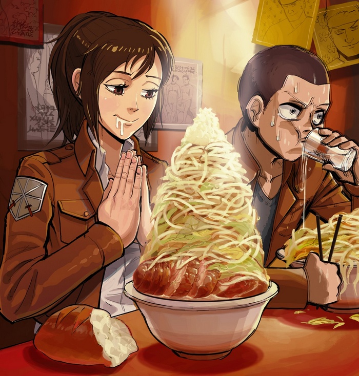 Sasha Braus and Connie Springer eating ramen