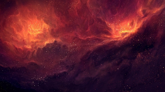 TylerCreatesWorlds, nebula, stars, galaxy, space art, space, planet