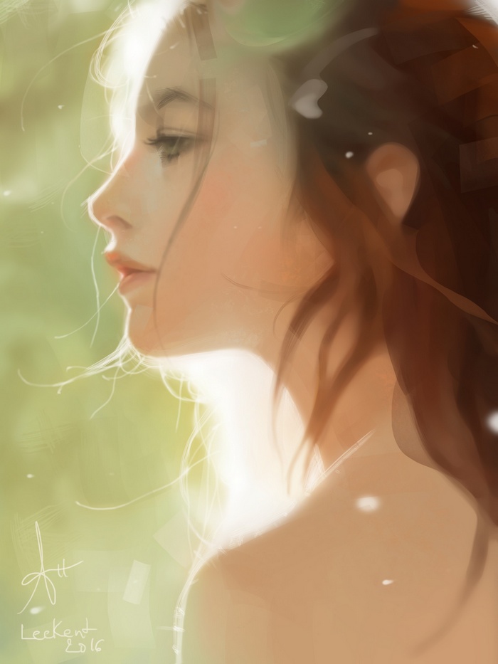 Illustration of a woman in profile
