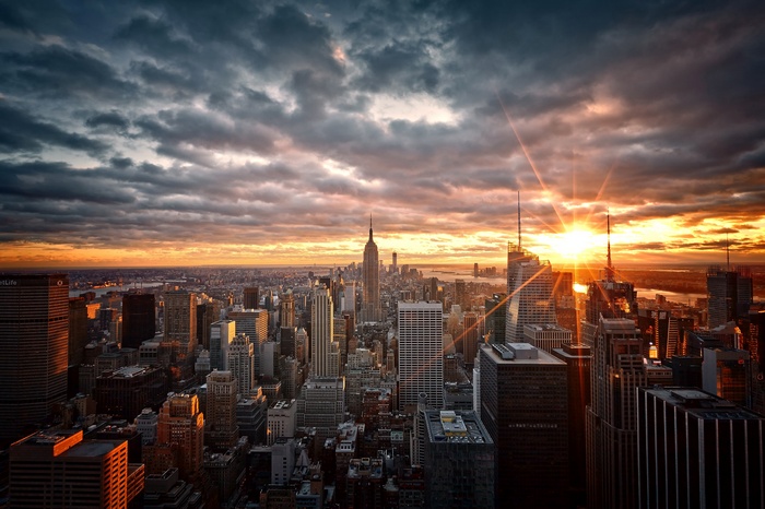 New York City Skyline at Sunset