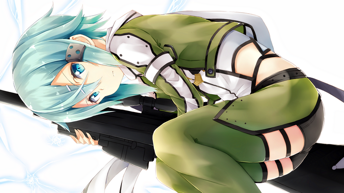 Asada Shino with a sniper rifle