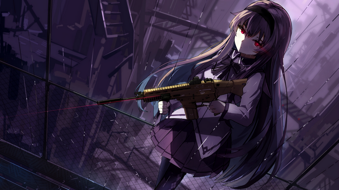 Akemi Homura with FN SCAR assault rifle