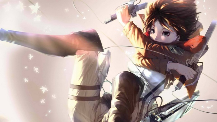 Mikasa Ackerman from Shingeki no Kyojin in action