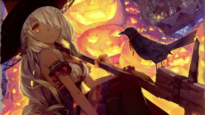 fan art, anime, Halloween
