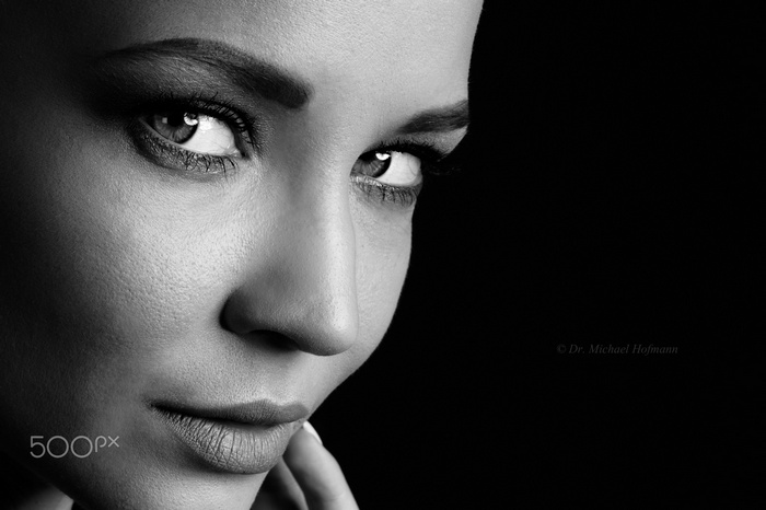 Monochrome portrait of Angelina Petrova by Michael Hofmann