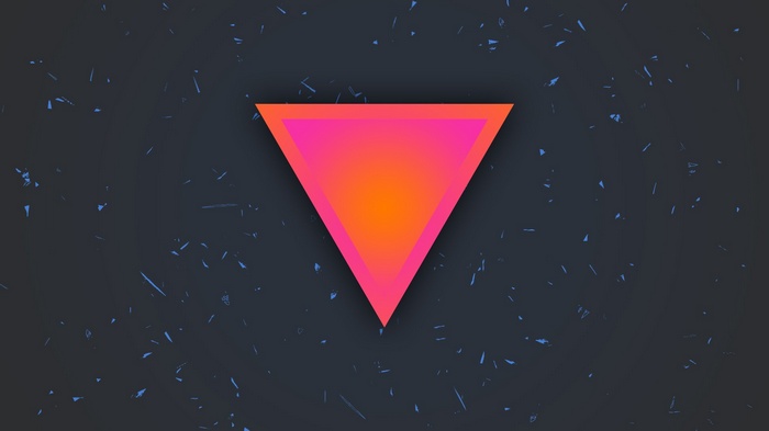 Abstract gradient triangle on dark background